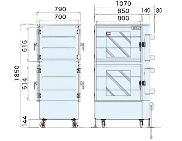 DXU-800DC 寸法図